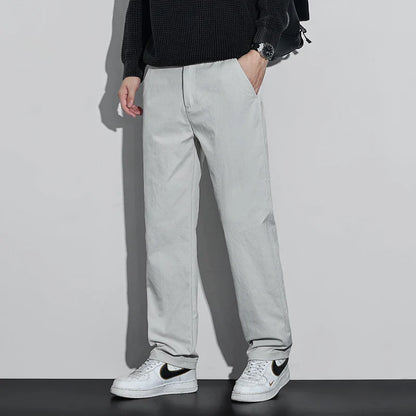 Men's Fashion Casual Straight Pants Baggy Classic Wide Leg Simple Trousers Loose Male Comfortable Soft Quality Pants