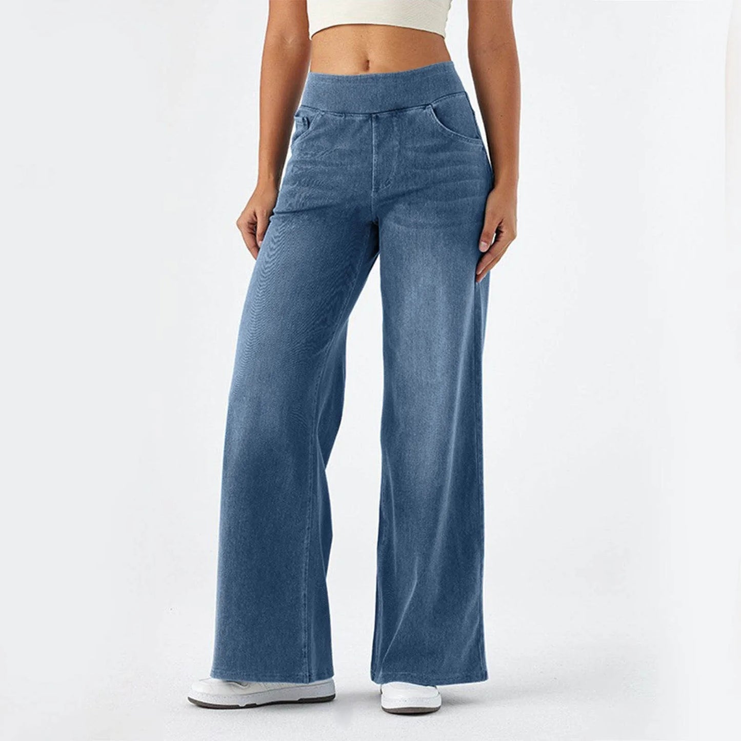 Fashion Baggy Jeans For Women Bleached Vintage High Waist Pants