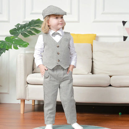 Kids Clothes Boys Wedding Suit Toddler Gentleman Outfit Infant Birthday Baptism Set Baby Formal Party Gift Christening Blazer