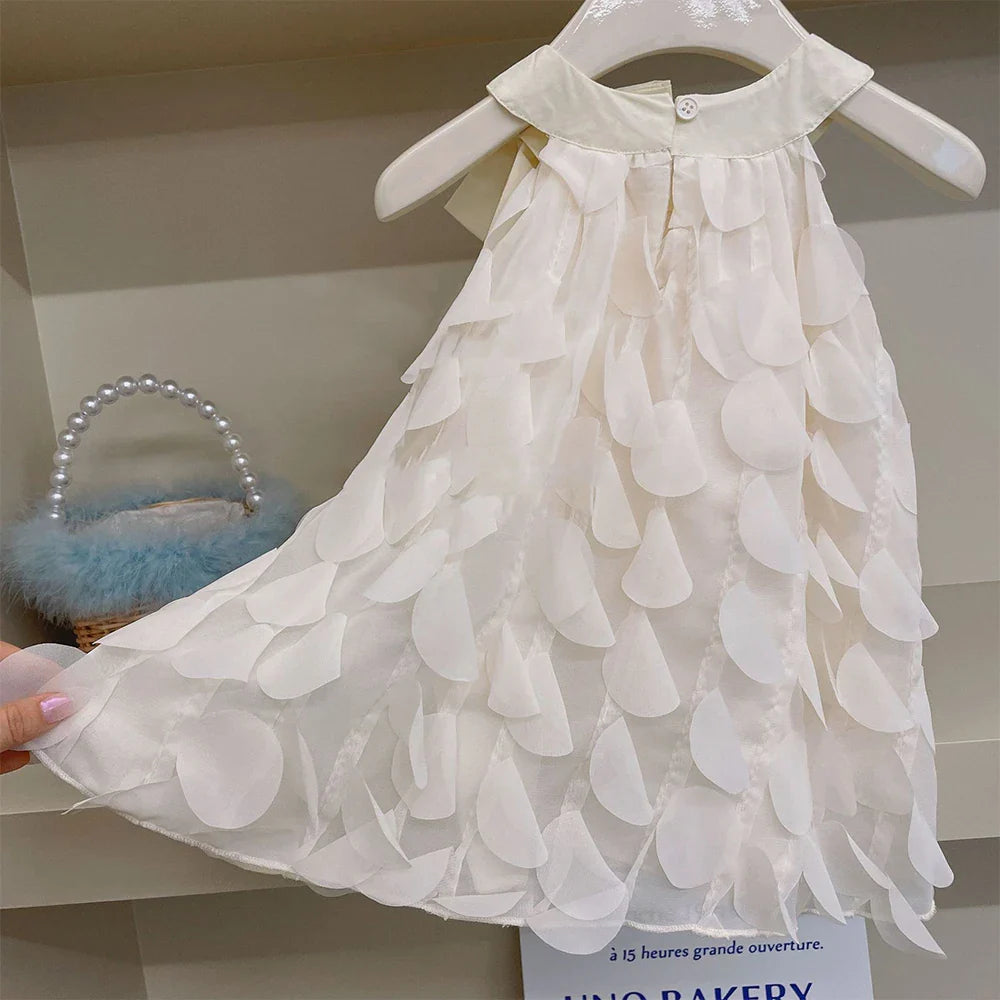 Bear Leader Girls' Dress 2023 Summer New Girls' Bow Fold Sleeveless Tank Top Dress Girls' Princess Dress Kids' Fashion Clothing