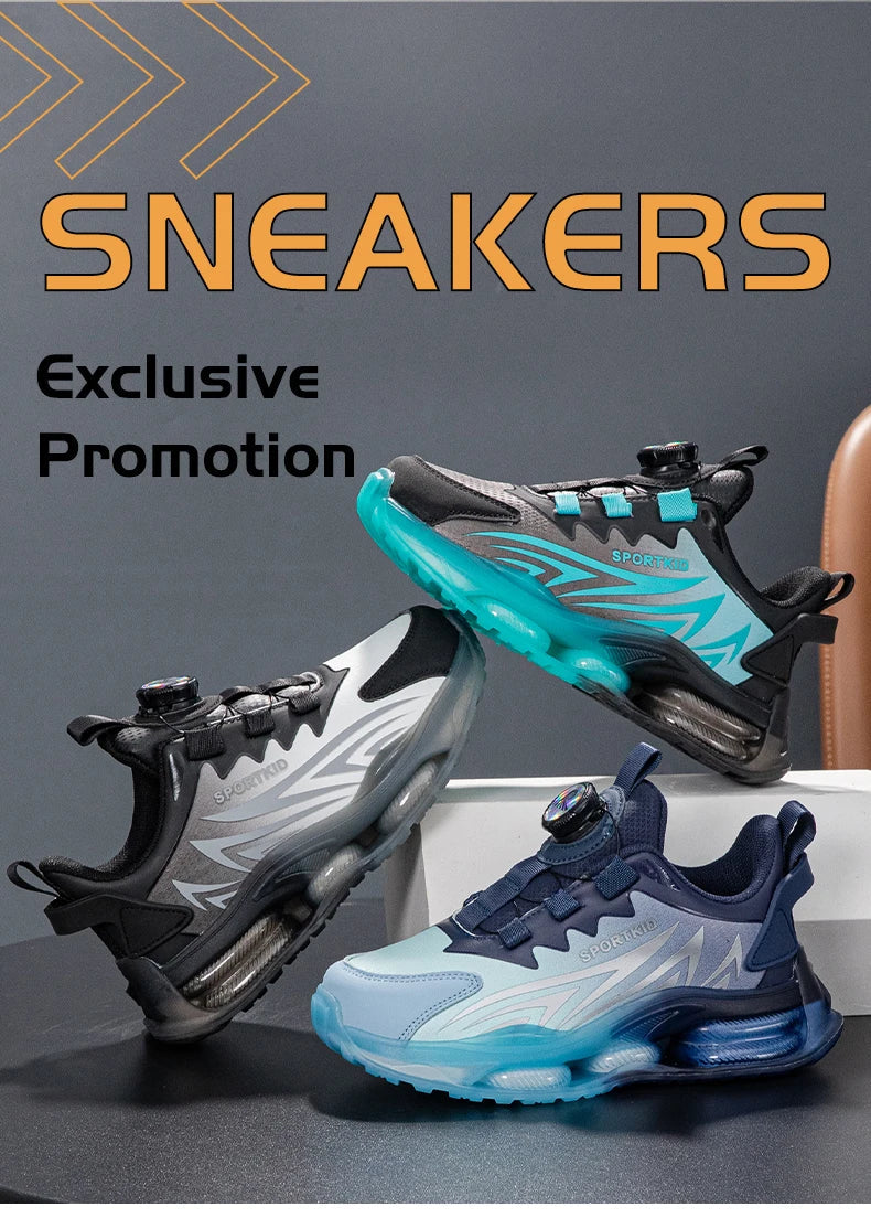 Boys Sports Sneakers Kids Athletic Shoes Outdoor Running Tennis Basketball Casual Walking Footwear Non-slip Size 29-39