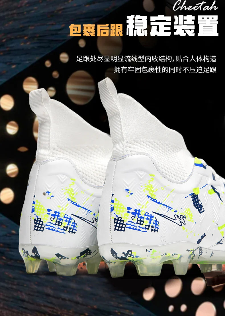Double Star 2026 New High-Top Soccer Shoes, AG Long Studs, for Teens, Primary School Students, Adults & Kids, Professional Match