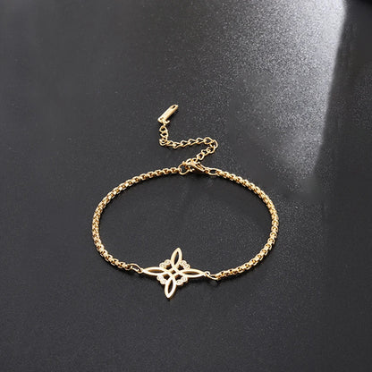 Witchcraft Witch Knot Necklace Irish Trinity Knot Triple Spiral Pendant Stainless Steel Ankh Cross Pentagram Amulet Jewelry