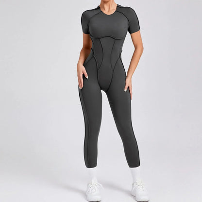 Women's High Elasticity Sports Bodysuit Kit Yoga Fitness Jumpsuit Open Back Hip-Lift Outdoors Gym Workout Sexy Fitness Outfit