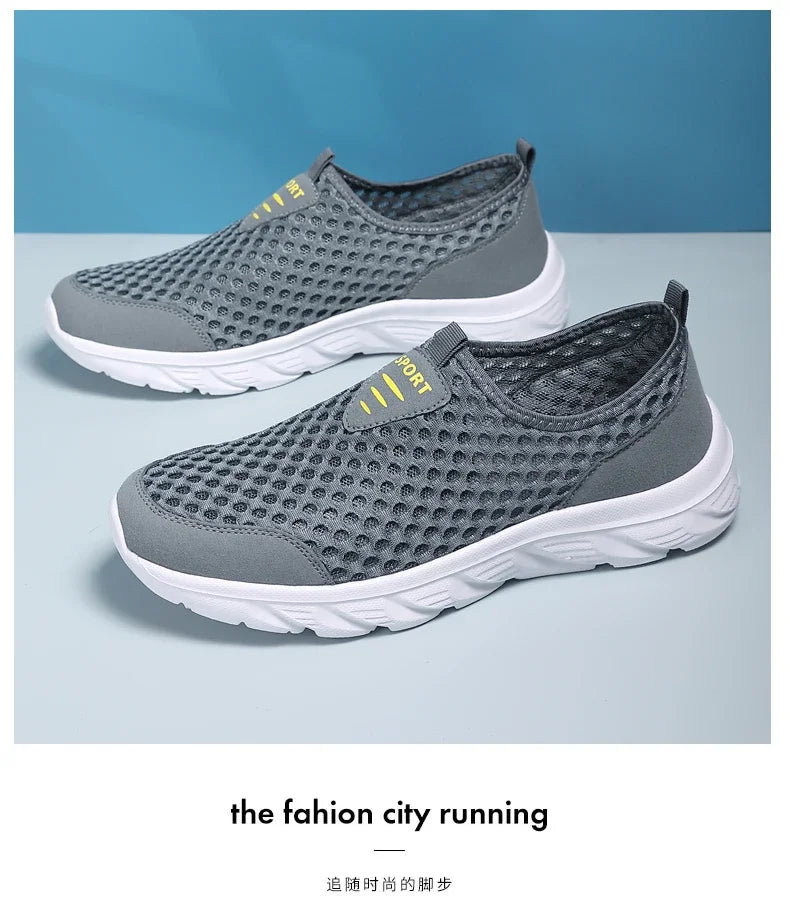 Lightweight Men Casual Shoes Breathable Slip on Male Casual Sneakers Anti-slip Men's Flats Outdoor Walking Shoes Size 39-46