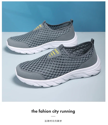 Lightweight Men Casual Shoes Breathable Slip on Male Casual Sneakers Anti-slip Men's Flats Outdoor Walking Shoes Size 39-46