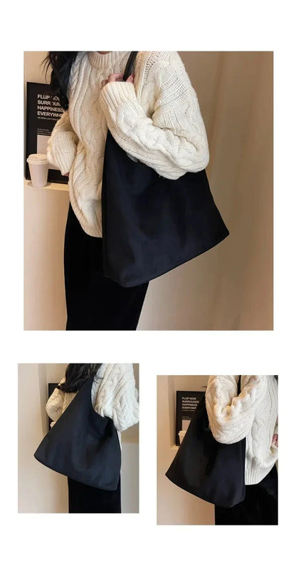 Korean suede bucket bag, women's casual commuting shoulder tote bag, autumn/winter 2025 new underarm set bag