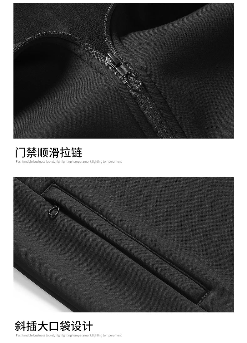 Men's Hooded Sweatshirts+ Pants Suits Male Warm Winter Fleece Sportwear Zipper Coat Warm Sports Sets Thick Hoodies Tracksuit