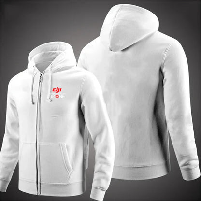 Professional Pilot Drone Autumn Hooded Sweatshirts Men's Hoodie Cardigan Solid Color Classic Jacket Clothing Tops
