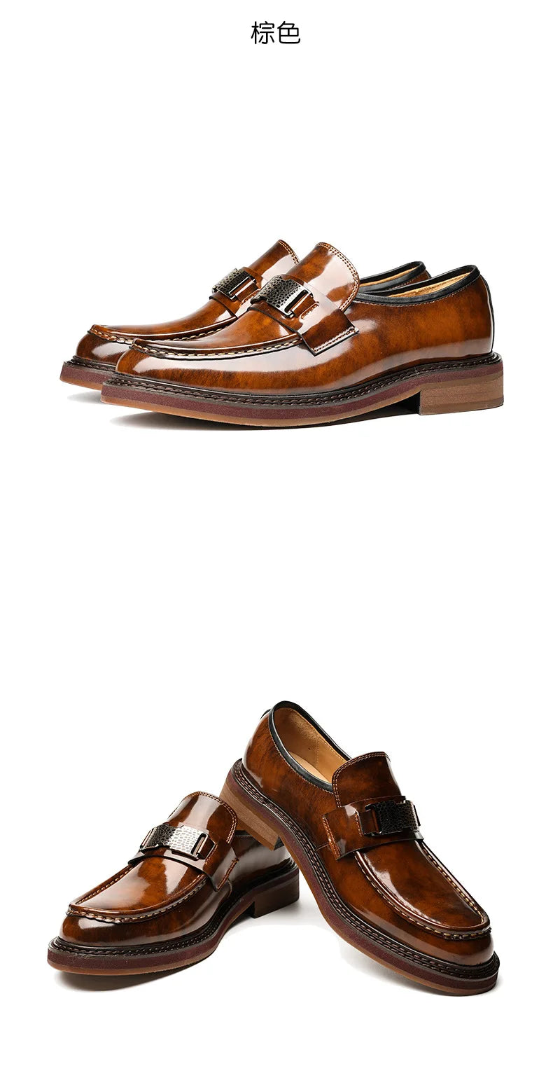 Leather Men Formal Shoes Luxury Brand 2025 Men's Loafers Dress Moccasins Breathable Slip on Brown Driving Shoes Plus Size 37-45