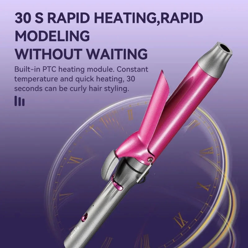 Ceramic Curling Iron 1 Barrel Hair Curler for Hair Rotating Produces Classic Curls for Use on Short Medium and Long Hair