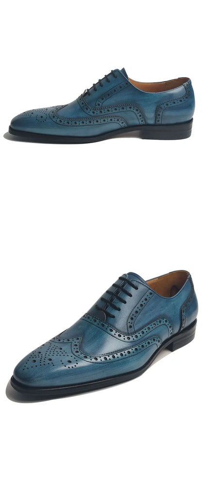 Wedding Men's Leather Shoes Genuine Leather Shoes High Quality Fashion Trendy Official Formal Leather Dress Shoes