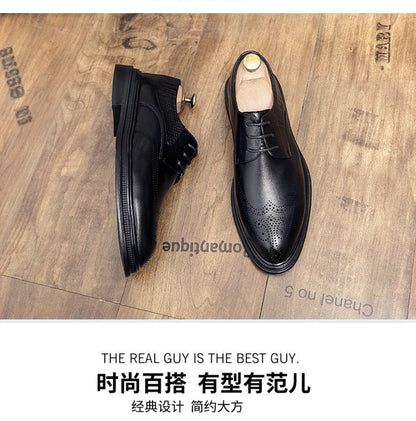 High Quality Mens Shoes 2026 New British Style High-End Leather Shoes Formal Business Wedding Groom Derby Shoes Hot Selling Shoe