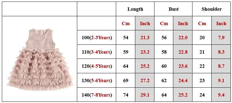 3-8Y Elegant Kid Girl Dress Tulle Layered Dress Sleeveless Princess Costume Wedding Party Costume Baby Girl Clothes Child A1123