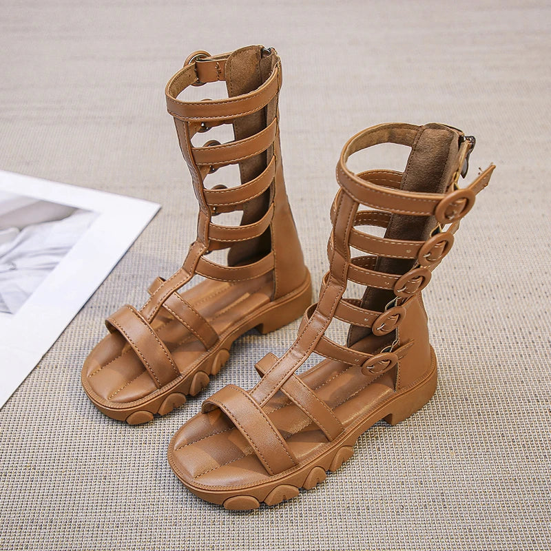 Girls' Shoes Princess Shoes 2026 Summer New Roman Shoes Children's Soft soled Student Performance Single Shoes Versatile Sandals