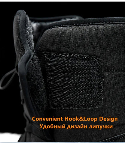 New Warm Men Plush Snow Boots High Top Winter Men's Boots Waterproof Winter Motorcycle Boots Outdoor Anti-Slip Men Hiking Boots