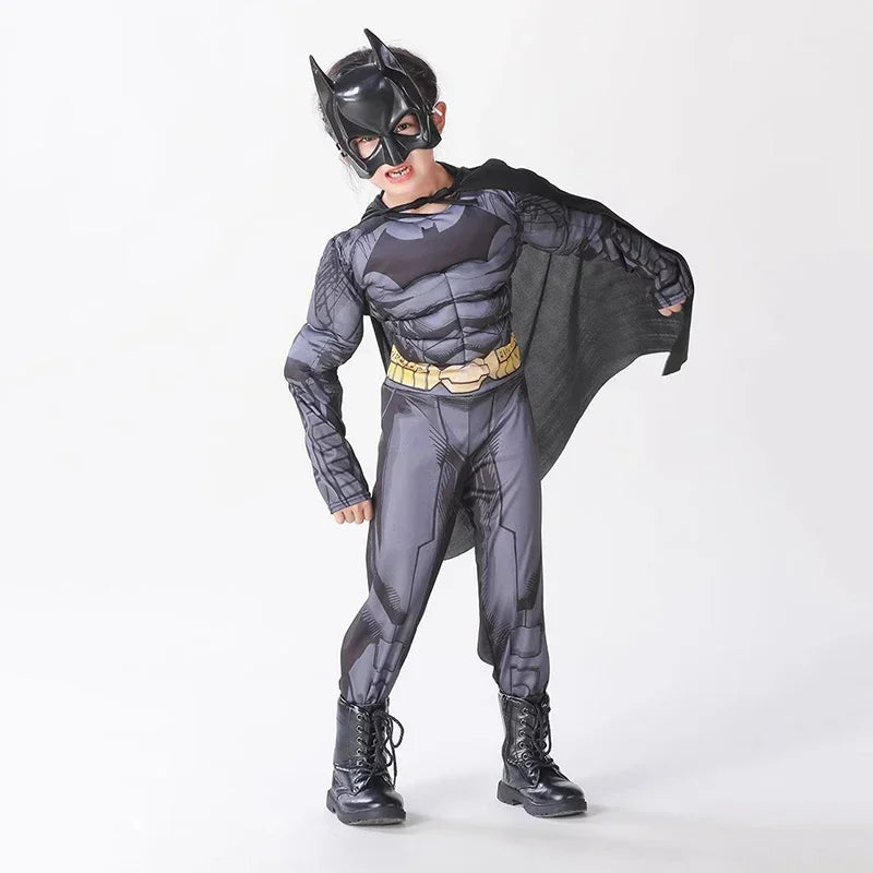 Anime Superhero Batmans Cosplay Muscle Costume Batma Zentai Jumpsuits Bodysuit Suit Halloween Carnival Costumes