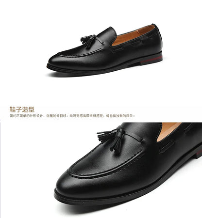 Men's Leather Shoes Fashion Business Formal Dress Loafers Moccasins Luxury 2026 Doudou shoes British Korean version plus size 48