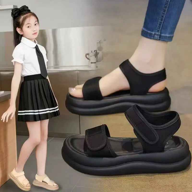 Thick soled Roman sandals for women, new summer sports soft soled work versatile, non tiring, non slip beach shoes