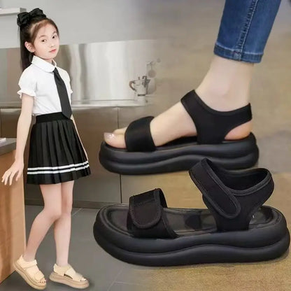 Thick soled Roman sandals for women, new summer sports soft soled work versatile, non tiring, non slip beach shoes