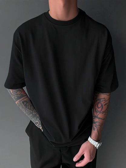 Men's summer 100% pure cotton fashionable casual loose Japanese samurai sword pattern printed round neck short sleeved T-shirt