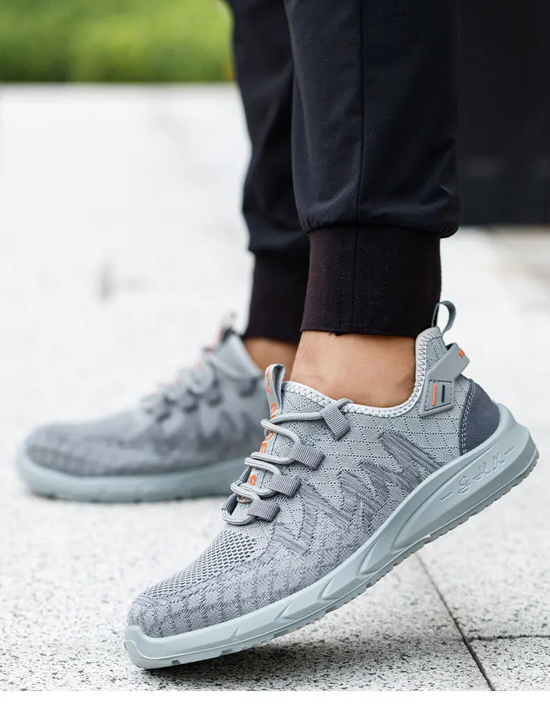 Light Breathable Sneaker Safety Shoes Steel Toe Shoes for Men Anti-slip Anti-impact Anti-puncture Outdoor Work Security Shoes