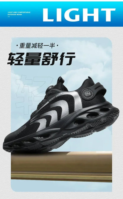 New Safetys Shoe Rotating Button Work Shoes Men Anti-smash Anti-puncture Shoes Fashion Men Sport Shoes Security Protective Boots