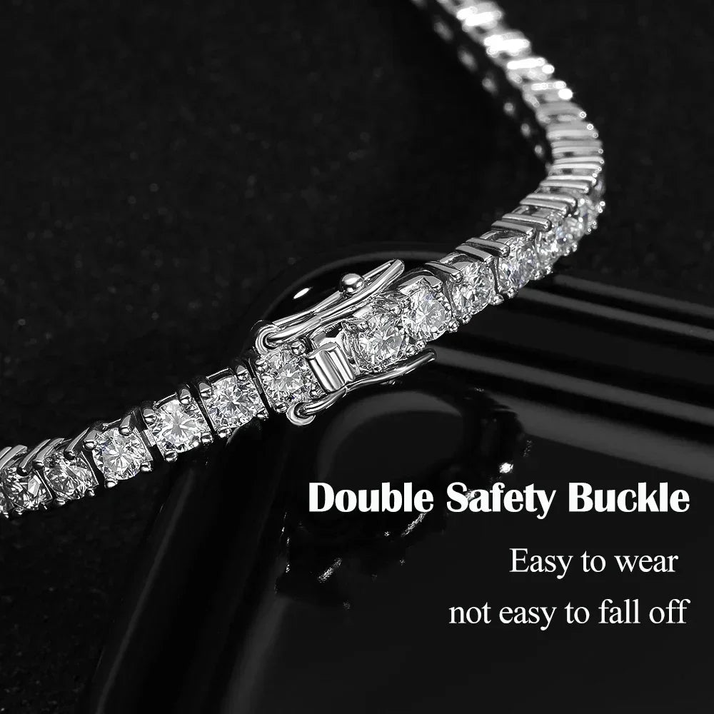 3-6.5MM Moissanite Tennis Bracelet for Women Man 925 Sterling Silver All Lab Grown Diamond Bracelets Wedding Clsssic Jewelry