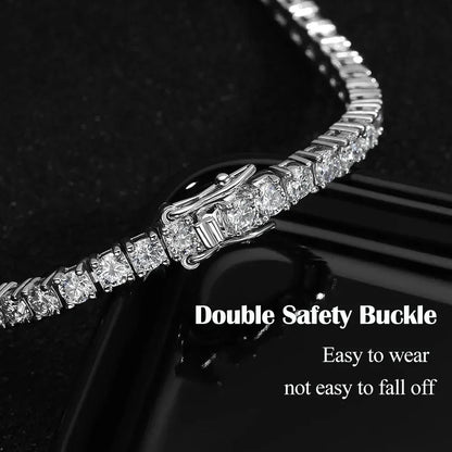 3-6.5MM Moissanite Tennis Bracelet for Women Man 925 Sterling Silver All Lab Grown Diamond Bracelets Wedding Clsssic Jewelry