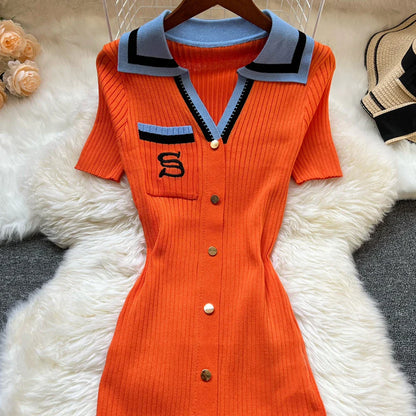 Fashion Summer Knitted Dress Women 2025 New Y2K Embroidery Long Bodycon Sweater Dress Streetwear Lady Vestidos
