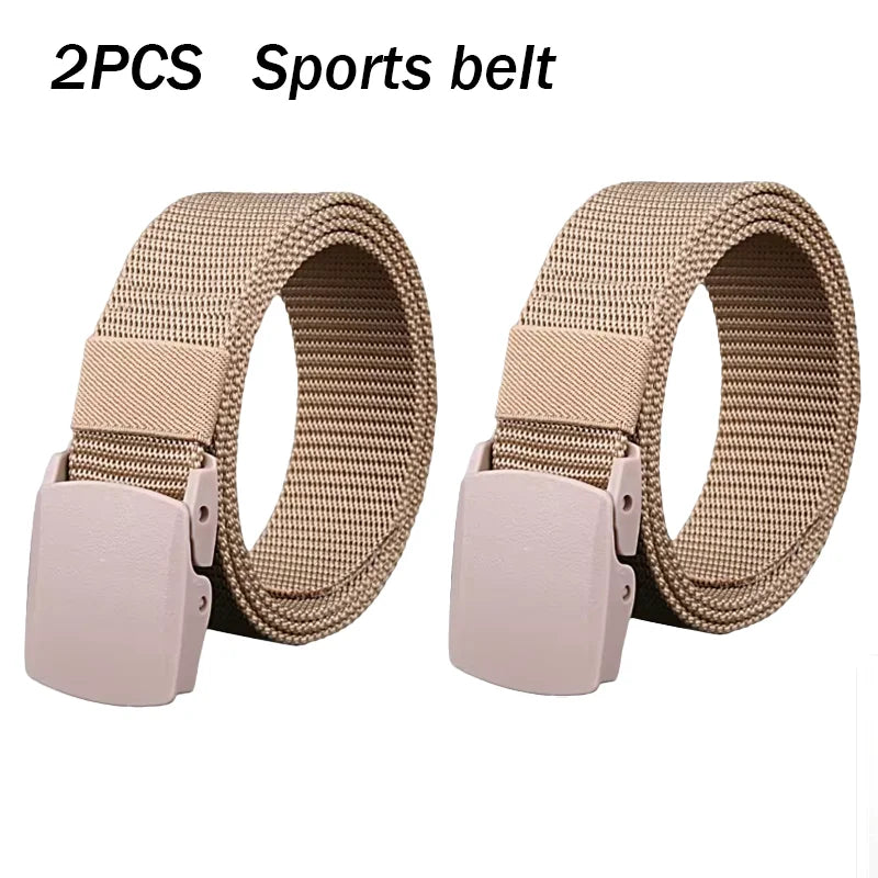 1/2PCS Military Men Belt Army Belts Adjustable Belt Men Outdoor Travel Tactical Waist Belt with Plastic Buckle for Pants 120cm