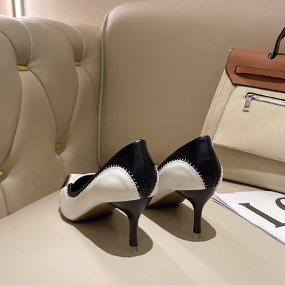 Verão Novas Sandálias Femininas de Bico Fino com Salto Agulha Sapatos Femininos de Salto Alto para Banquetes e Festas Sapatos de Casamento da Moda Scarpins 6,5-9cm