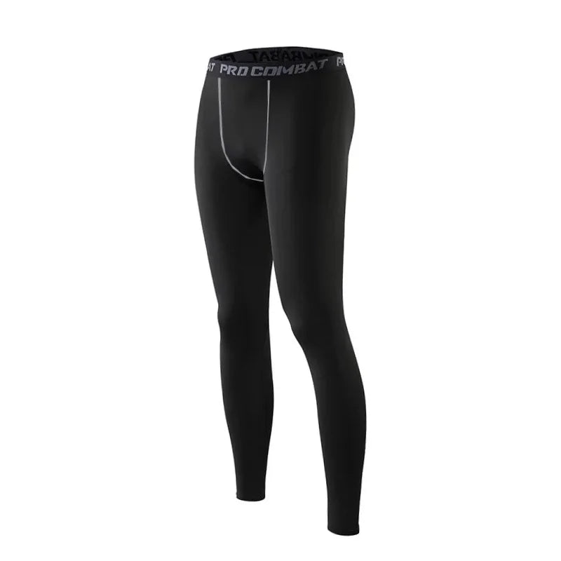Mens Gym Compression Leggings Sport Training Pants Dry Fit Running Tights Fitness Basketball Jogging Workout Trousers Polyester