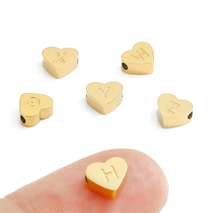 Initial Name Heart Shape Pendant For Necklaces Stainless Steel Necklace for Women Bracelet Make Earrings Jewelry