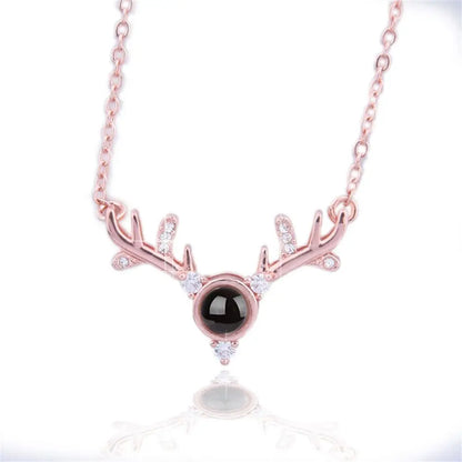 Letter Projection Necklace 100 Languages I Love You Pendant Necklace Women Jewelry Collier Femme Bijoux Best Friends Gifts