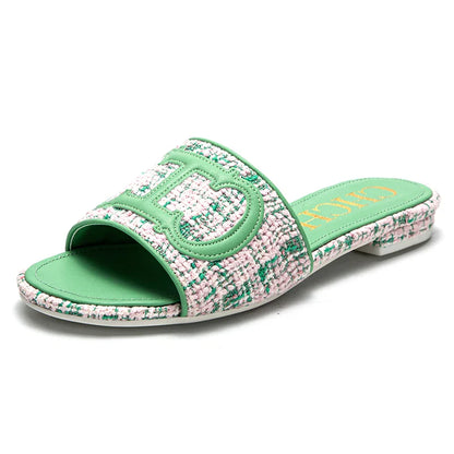 Women's Slippers New Fabric Fashion Flat Sandals Business Banquet Women's Shoes