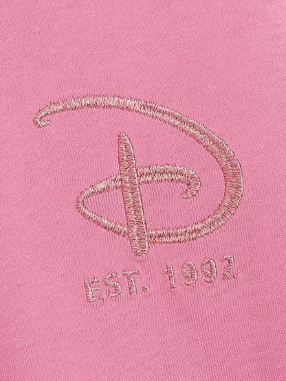 Cartoon Print Embroidery Flares Pearl Pink Sweatshirt Sweet Women Long Sleeve Loose Jumper Tops Female