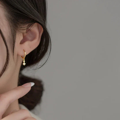925 Sterling Silver Luxury Zircon Statement Charms Drop Earrings for Women Fashion European Huggies Party Dangle Jewelry