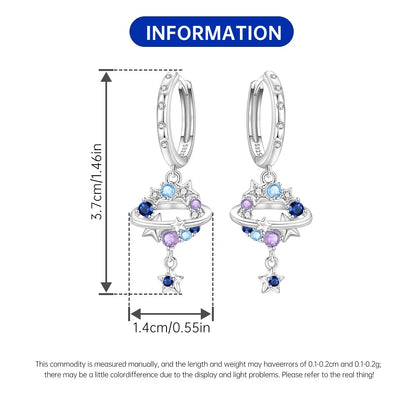 925 Sterling Silver Multi Layer Starry Tassel Drop Earrings Women Earrings Charm Trend Versatile Party Jewelry Gifts