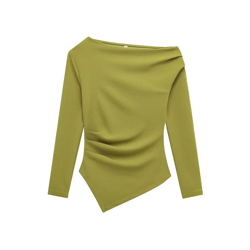 Women's Sexy Elegant Tops 2025 Spring Long Sleeve Pullovers Fashion Casual Y2k White Black Red Green Tops For Female