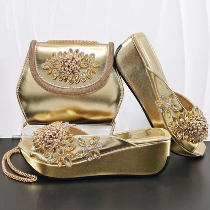 2026 Newest INS Style Wine Color Elegant Women Heels Nigeria Popular Designer African Ladies Shoes And Bag Set for Wedding