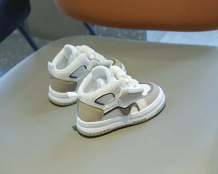 Children Tennis Shoes Spring Autumn Patchwork Leather Sports Shoes for Boy Girl Causal Versatile Kids Fashion Running Sneakers