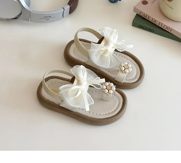 2025 Children Sandals for Girls Summer New Fashion Korean Style Soft Bottom Anti-slippery Versatile Chic Princess Beach Shoes