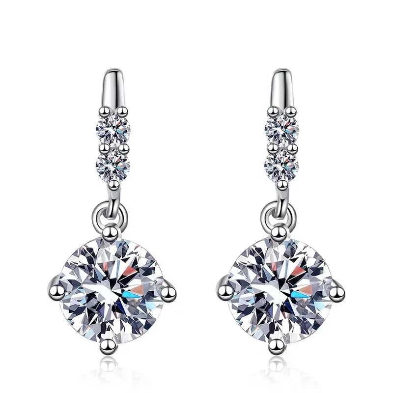 Solid 14K White Gold AU585 Platinum PT950 Earrings earrings earrings female moissanite earrings tassel spirit earrings