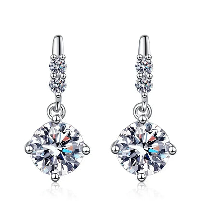 Solid 14K White Gold AU585 Platinum PT950 Earrings earrings earrings female moissanite earrings tassel spirit earrings