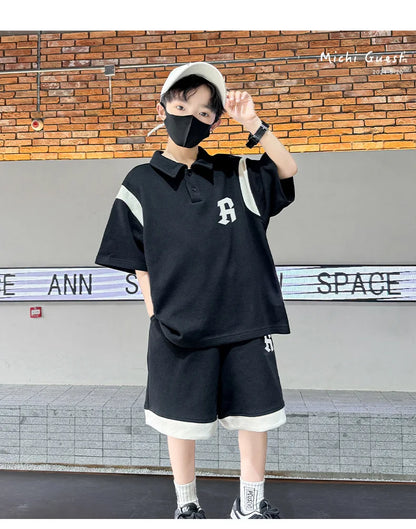 Teenagers Summer Boys Clothing Sets New Letter Fashion T-Shirt + Shorts 2Pcs Boys Suits Birthday Gift 5-14 Years Kids Clothes