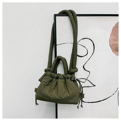 Women's Casual Single-shoulder Bag Large Capacity Nylon Backpack Women's Down Cotton Winter Tote Bag Portable Makeup Handbag