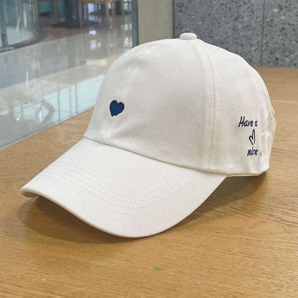 Kids Baseball Caps for Boys Girls Sun Hat Love Heart Hollow High Ponytail Caps Children Adjustable Baseball Caps for 4-12 Years