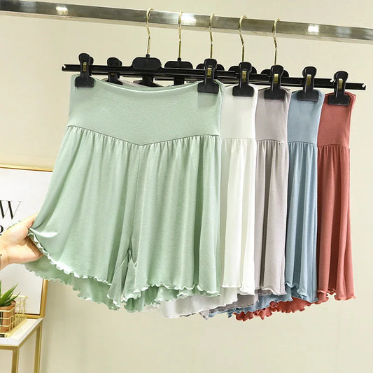 Modal Summer Shorts Sleep Bottoms Women Pure Color Casual Sleepwear Pants 2026 Loose Short Home Wide Leg Pants