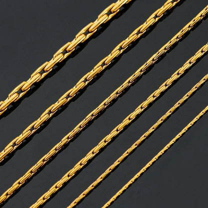 Noble Stainless Steel Gold Color Link Chain Waterproof Choker Necklace High Quality Jewery